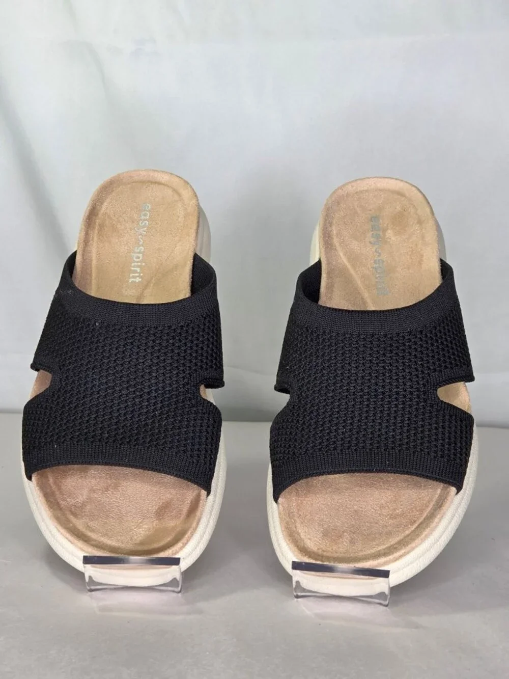 Easy Spirit Amari Sporty Flat Slide Sandals - Black, Size: 7 M